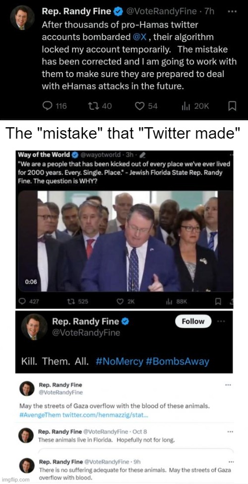 When you're absolutely convinced that people will fall for anything | The "mistake" that "Twitter made" | made w/ Imgflip meme maker