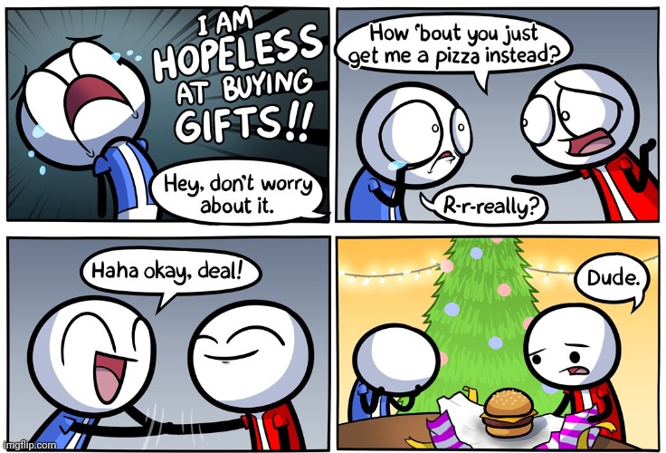 Burger gift | image tagged in christmas,loading artist,burger,gift,comics,comics/cartoons | made w/ Imgflip meme maker