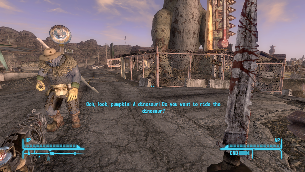 High Quality Lily Fallout New Vegas Ride Dinosaur Blank Meme Template