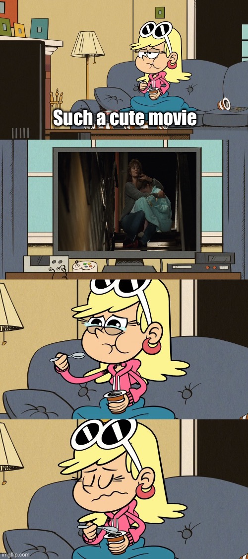 Leni is Watching The Princess Diaries | Such a cute movie | image tagged in depressed leni loud,disney,disney princess,2001,princess,the loud house | made w/ Imgflip meme maker