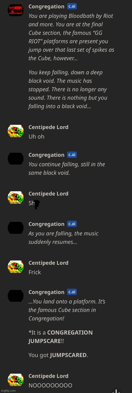 Congregation Jumpscared by my own creation :c | image tagged in geometry dash,congress | made w/ Imgflip meme maker