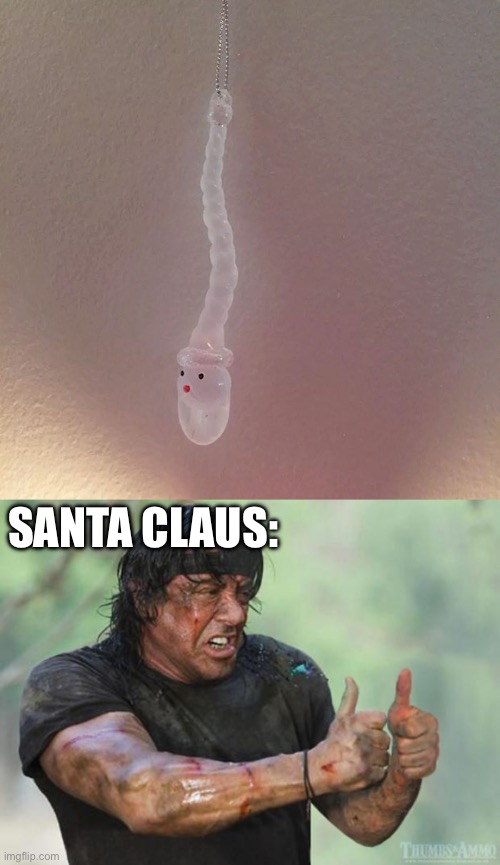 20 days left until Christmas 2023! | SANTA CLAUS: | image tagged in thumbs up rambo,funny,memes,christmas,design fails,santa claus | made w/ Imgflip meme maker