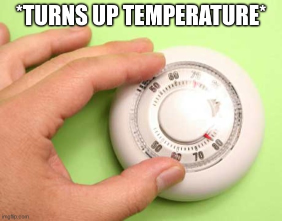 Thermostat  | *TURNS UP TEMPERATURE* | image tagged in thermostat | made w/ Imgflip meme maker