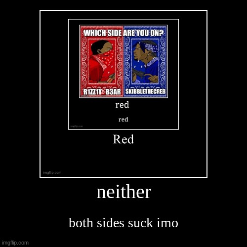 and no, I don't actively argue with them | neither | both sides suck imo | image tagged in funny,demotivationals | made w/ Imgflip demotivational maker