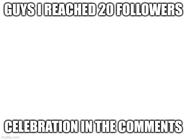 Im getting slowly popular | GUYS I REACHED 20 FOLLOWERS; CELEBRATION IN THE COMMENTS | image tagged in followers,celebration | made w/ Imgflip meme maker