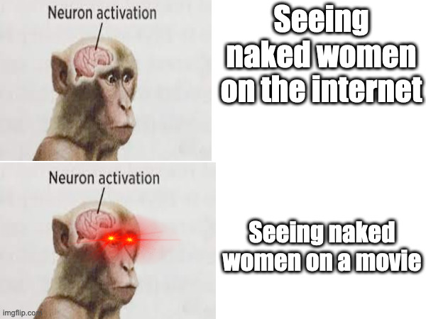 I don't know why, but that's just the way it is | Seeing naked women on the internet; Seeing naked women on a movie | image tagged in memes,funny,so true | made w/ Imgflip meme maker