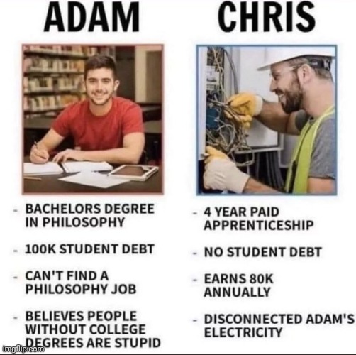 Don't be an Adam, be a Chris | made w/ Imgflip meme maker