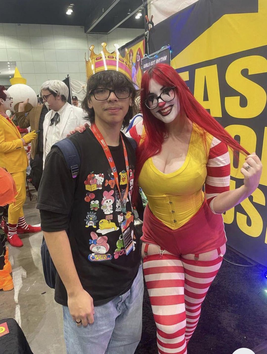 Guy With Ronald McDonald Girl Blank Meme Template
