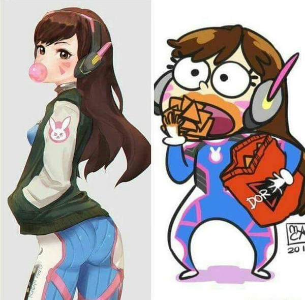 There are only two types of D.va fanart Blank Meme Template