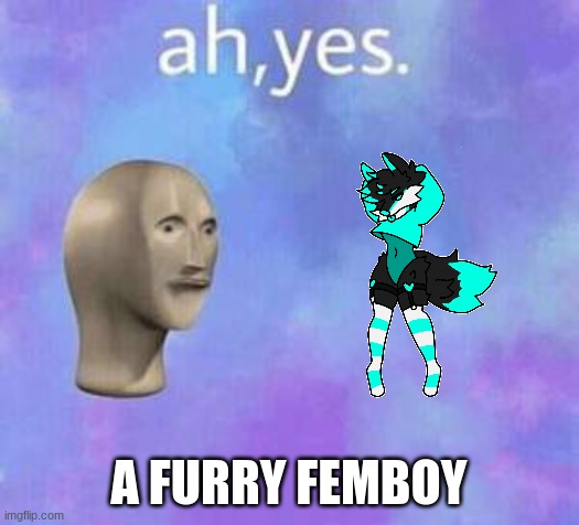 Ah yes | A FURRY FEMBOY | image tagged in ah yes,furry,femboy,what gives people feelings of power | made w/ Imgflip meme maker