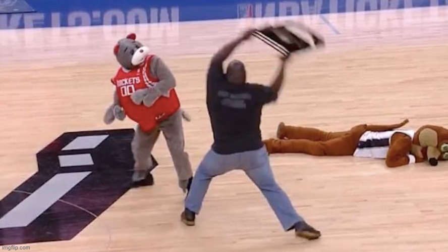 mark henry attacks mascot | image tagged in mark henry attacks mascot | made w/ Imgflip meme maker