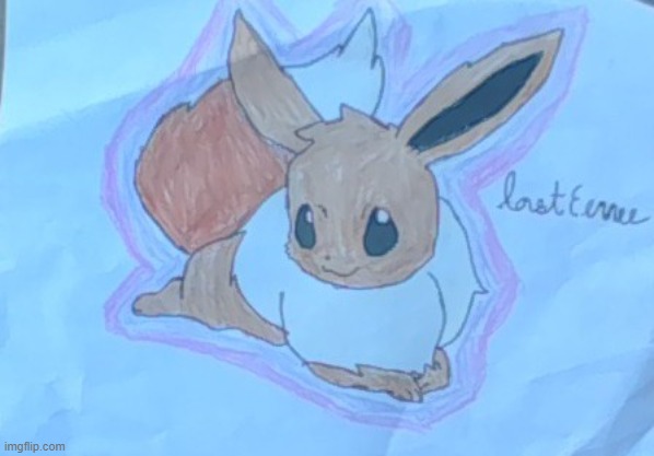 Drawing by LostEevee! (Silver Note: WOW! That's incredible!) | image tagged in eevee,drawing | made w/ Imgflip meme maker
