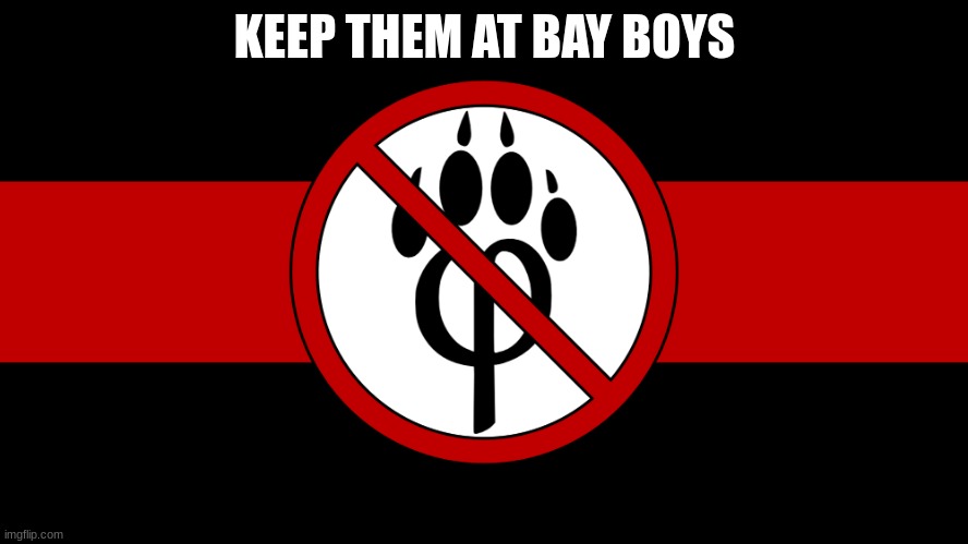 anti furry flag | KEEP THEM AT BAY BOYS | image tagged in anti furry flag | made w/ Imgflip meme maker