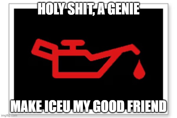 Wait, why is Rethel asking Iceu to be a friend? | HOLY SHIT, A GENIE; MAKE ICEU MY GOOD FRIEND | image tagged in memes,funny,iceu | made w/ Imgflip meme maker