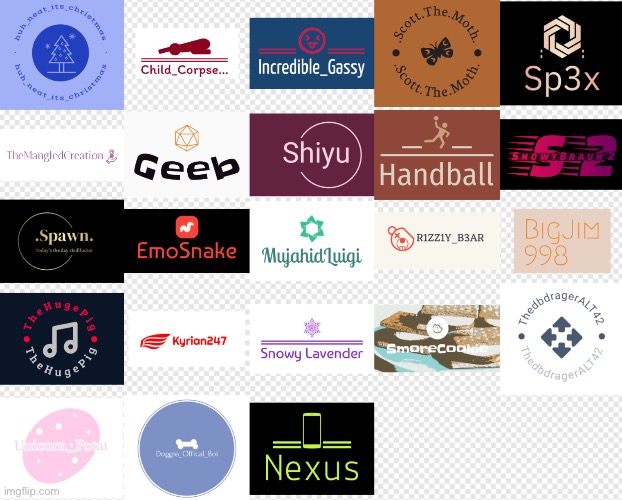 Logos I made for a bunch of msmg users | made w/ Imgflip meme maker