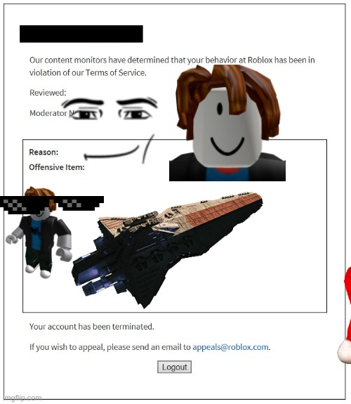 Really roblox | image tagged in banned from roblox | made w/ Imgflip meme maker