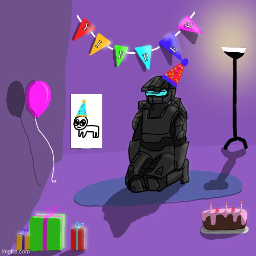 I also made Phantom's birthday cause I was bored :) | image tagged in halo,art,birthday | made w/ Imgflip meme maker