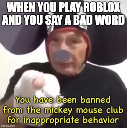 Banned From The Mickey Mouse Club - Imgflip