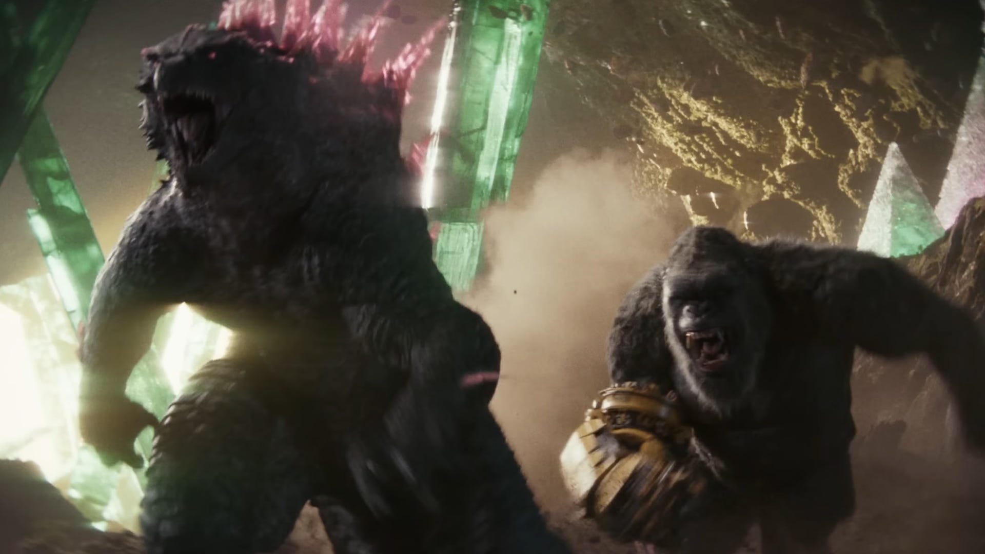 High Quality Godzilla and Kong Side-By Side Blank Meme Template