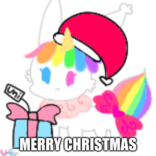 YIPPEE | MERRY CHRISTMAS | image tagged in christmas chibi unicorn eevee | made w/ Imgflip meme maker
