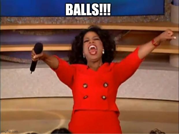 Oprah You Get A Meme | BALLS!!! | image tagged in memes,oprah you get a | made w/ Imgflip meme maker