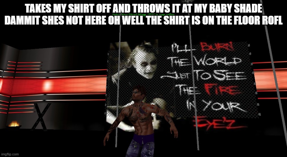 TAKES MY SHIRT OFF AND THROWS IT AT MY BABY SHADE DAMMIT SHES NOT HERE OH WELL THE SHIRT IS ON THE FLOOR ROFL | made w/ Imgflip meme maker