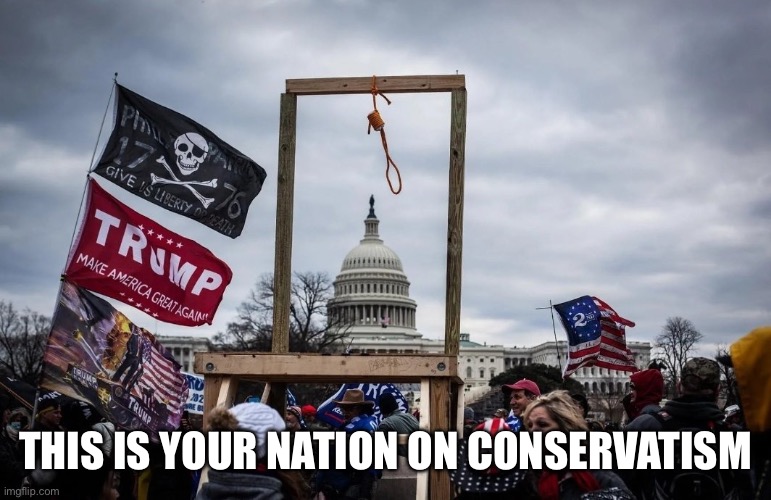 Trump Insurrection Jan. 6 2021 | THIS IS YOUR NATION ON CONSERVATISM | image tagged in trump insurrection jan 6 2021 | made w/ Imgflip meme maker