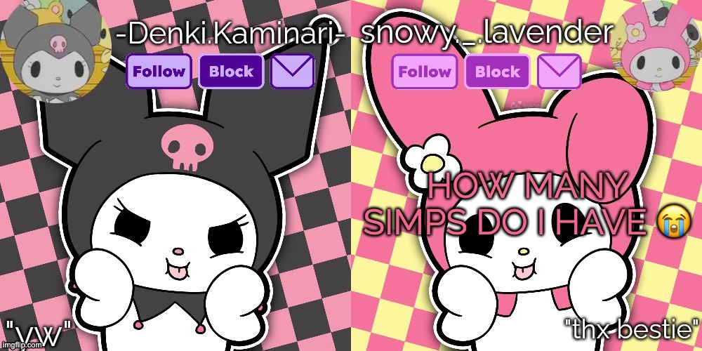 the count keeps going up | HOW MANY SIMPS DO I HAVE 😭 | image tagged in lavender denki temp | made w/ Imgflip meme maker