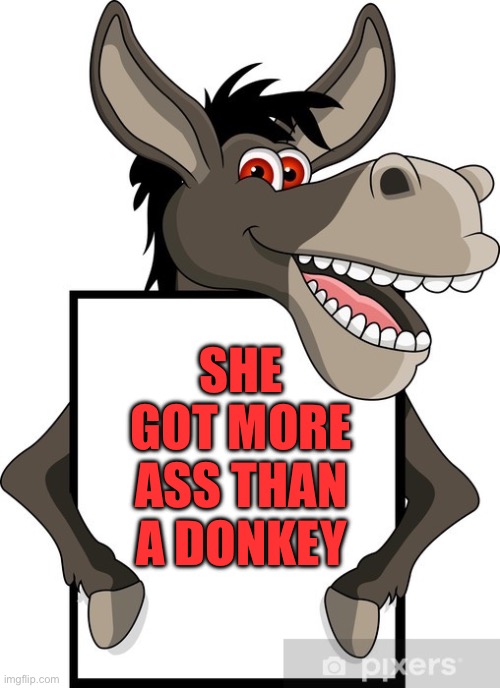 SHE GOT MORE ASS THAN A DONKEY | image tagged in big butts,really fat girl,funny memes,big girl panties,donkey from shrek | made w/ Imgflip meme maker