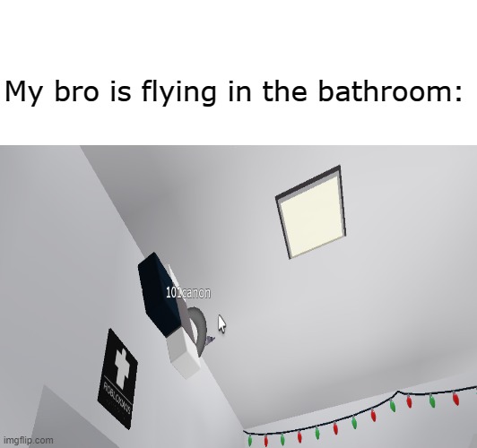 "harry potter music plays" | My bro is flying in the bathroom: | image tagged in public bathroom simulator,roblox | made w/ Imgflip meme maker