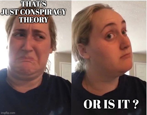 hmmm | THAT'S JUST CONSPIRACY THEORY OR IS IT ? | image tagged in hmmm | made w/ Imgflip meme maker