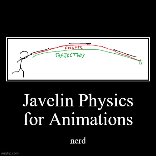Javelin Physics for Animations | nerd | image tagged in funny,demotivationals | made w/ Imgflip demotivational maker