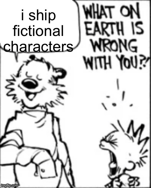 What on earth is wrong with you | i ship fictional characters | image tagged in what on earth is wrong with you | made w/ Imgflip meme maker