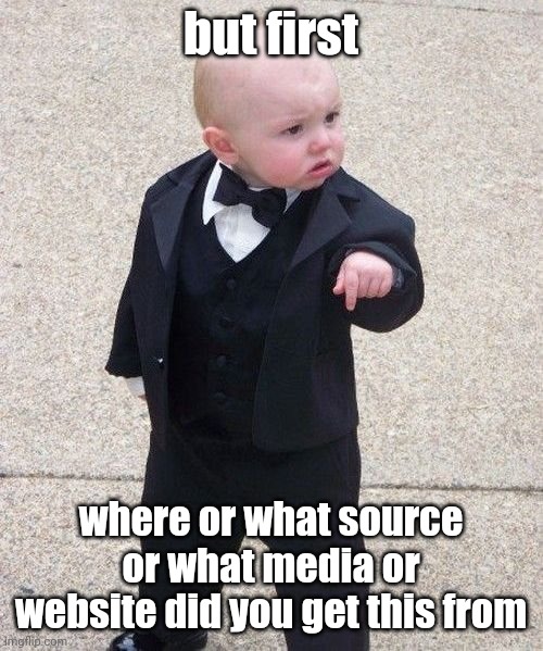 Baby Godfather Meme | but first; where or what source or what media or website did you get this from | image tagged in memes,baby godfather | made w/ Imgflip meme maker