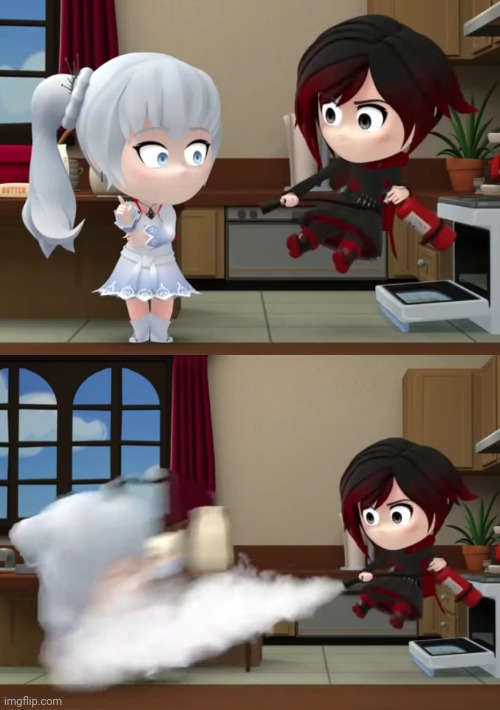 Fire extinguisher | image tagged in rwby chibi | made w/ Imgflip meme maker