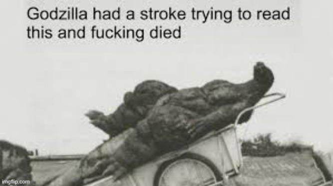 Godzilla tried to read this | image tagged in godzilla tried to read this | made w/ Imgflip meme maker