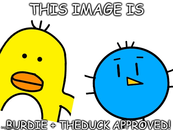 High Quality burdie + theduck approved Blank Meme Template