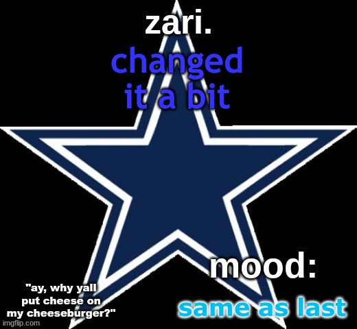 zari.'s Dallas Cowboys announcement temp | changed it a bit; same as last | image tagged in zari 's dallas cowboys announcement temp | made w/ Imgflip meme maker