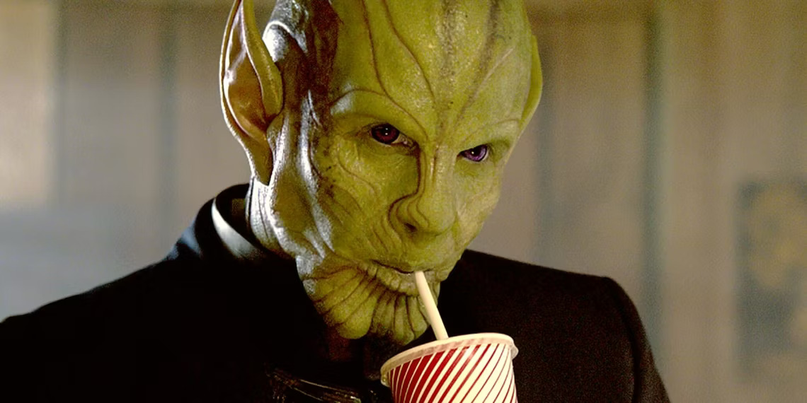 High Quality Skrull drinks a milkshake Blank Meme Template
