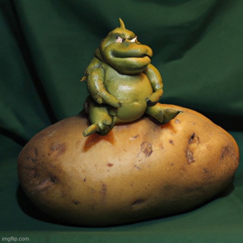Ai generated shrek on a potato | image tagged in ai generated shrek on a potato | made w/ Imgflip meme maker