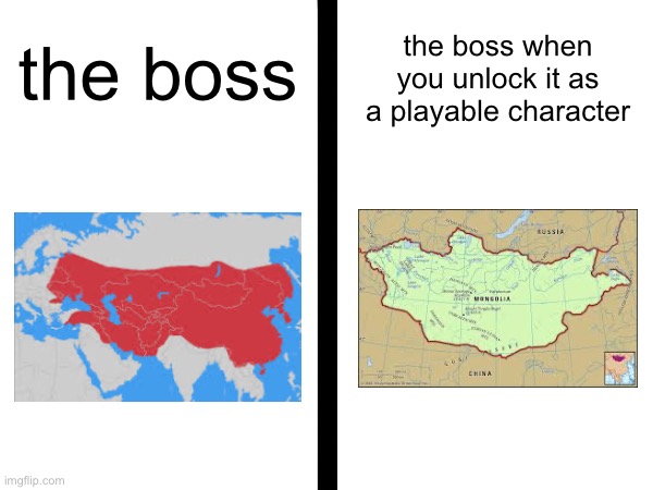 the boss when you unlock it as a playable character; the boss | made w/ Imgflip meme maker