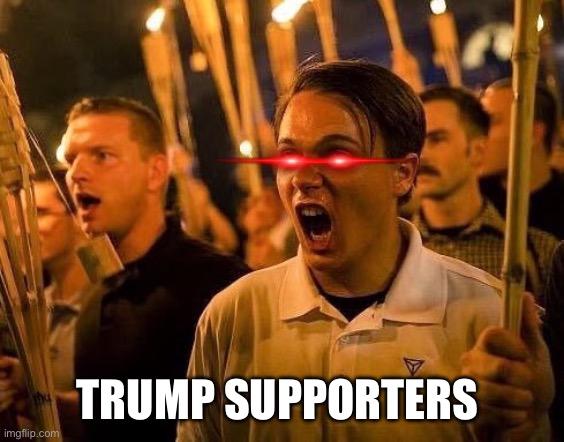 Triggered neo nazi | TRUMP SUPPORTERS | image tagged in triggered neo nazi | made w/ Imgflip meme maker