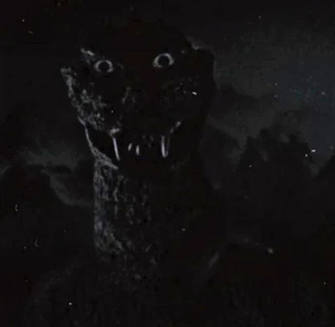 Godzilla staring Blank Meme Template