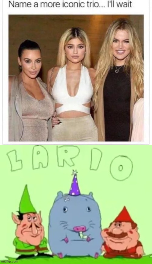 everybody wanna be a superstar | image tagged in name a more iconic trio,lario | made w/ Imgflip meme maker