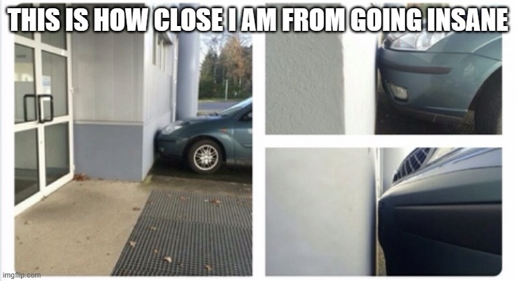 memes keep me sane | THIS IS HOW CLOSE I AM FROM GOING INSANE | image tagged in how close i am to | made w/ Imgflip meme maker