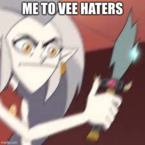 if you hate vee youre next | ME TO VEE HATERS | image tagged in the owl house memes | made w/ Imgflip meme maker