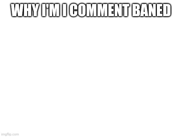 WHY I'M I COMMENT BANED | made w/ Imgflip meme maker