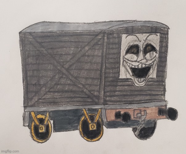The 13th Van | image tagged in thomas the tank engine,horror,drawing | made w/ Imgflip meme maker