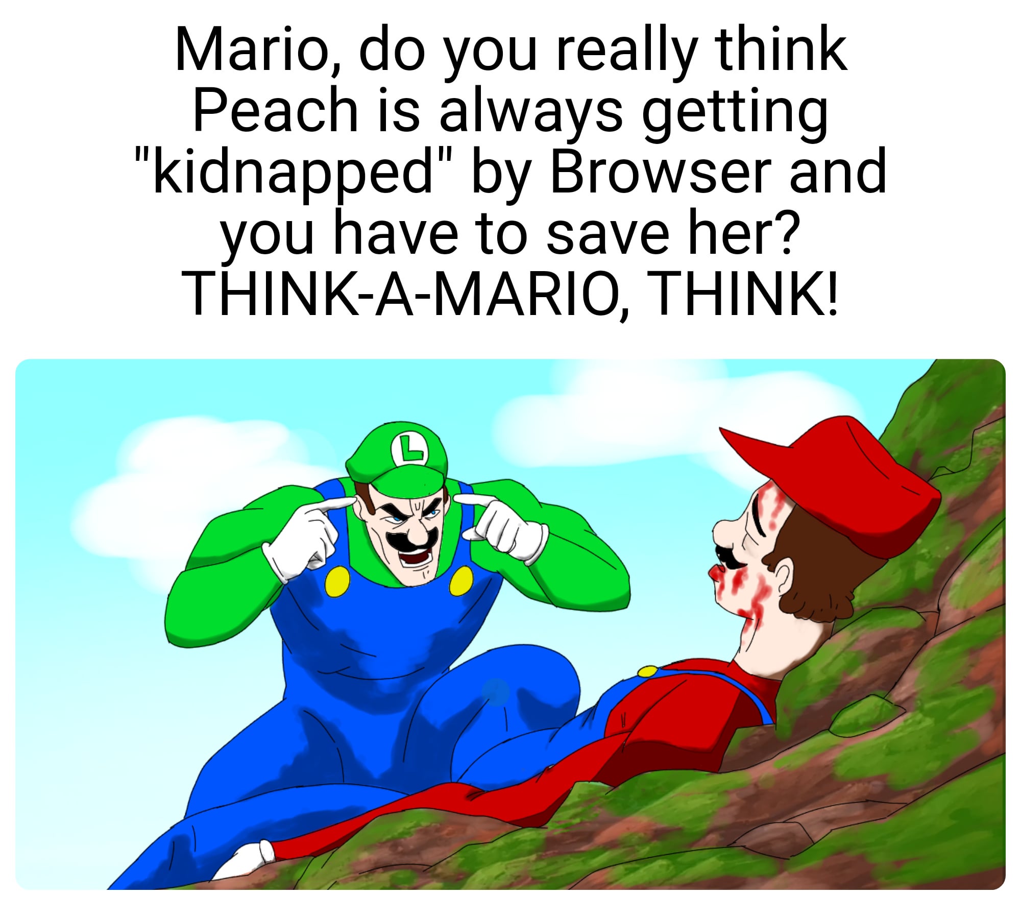 Think mario Blank Meme Template