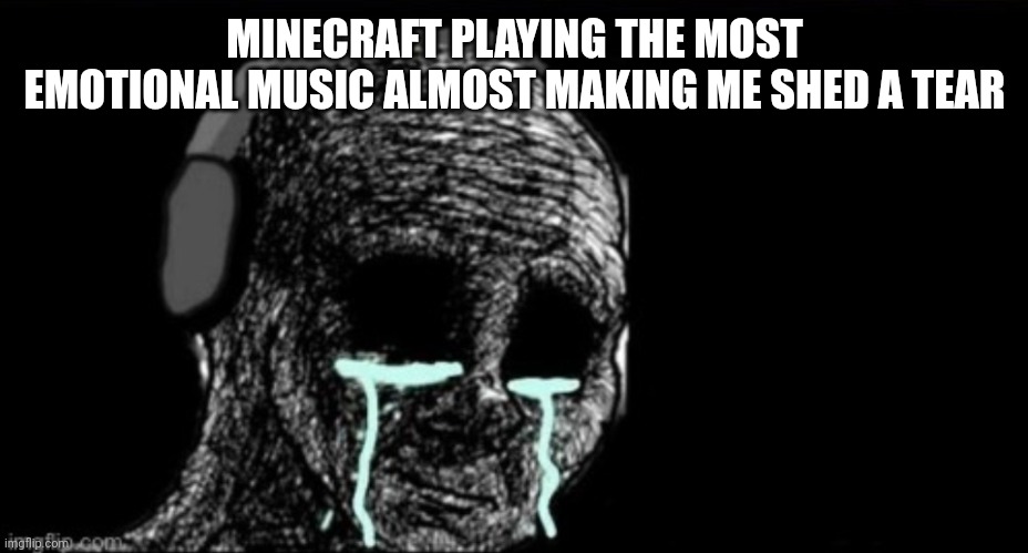 MINECRAFT PLAYING THE MOST EMOTIONAL MUSIC ALMOST MAKING ME SHED A TEAR | made w/ Imgflip meme maker